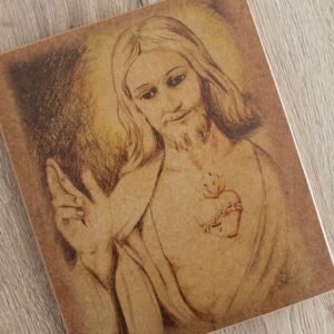 Tabla Sagrado Corazón bendiciendo